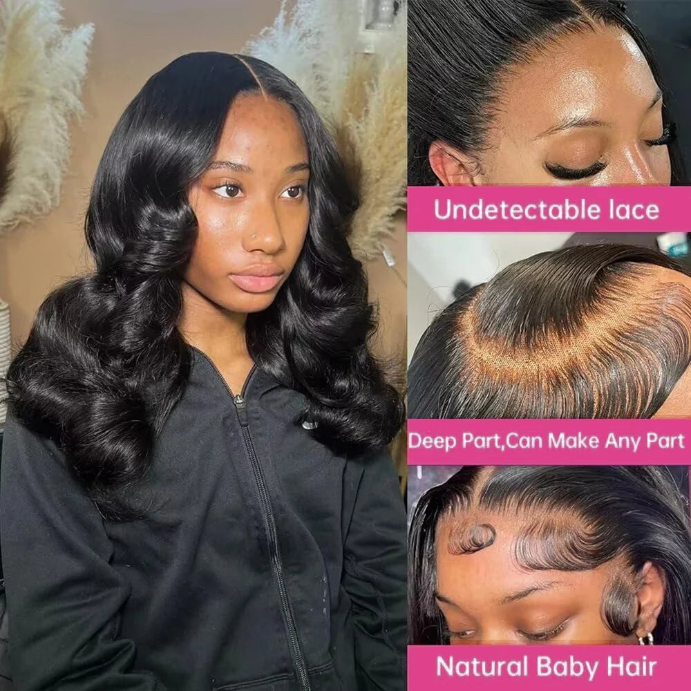 Short Bob Wig Body Wave 100% Human Hair 13x4 Lace Frontal Wigs Pre Plucked Body Wave 250% Density 4x4 Closure Bob Wigs for Women