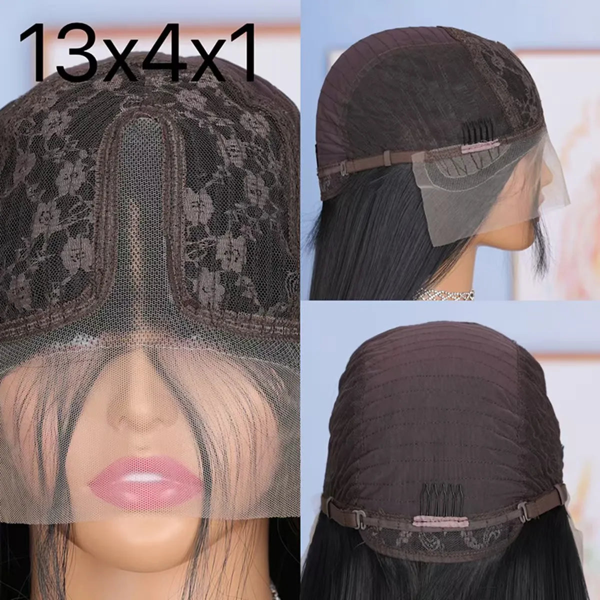 13X4X1 HD Lace Front Wig Soft Synthetic Body Wave Preplucked Hairline Glueless Wigs 99J Burgundy 613 Honey Blonde Ginger Color
