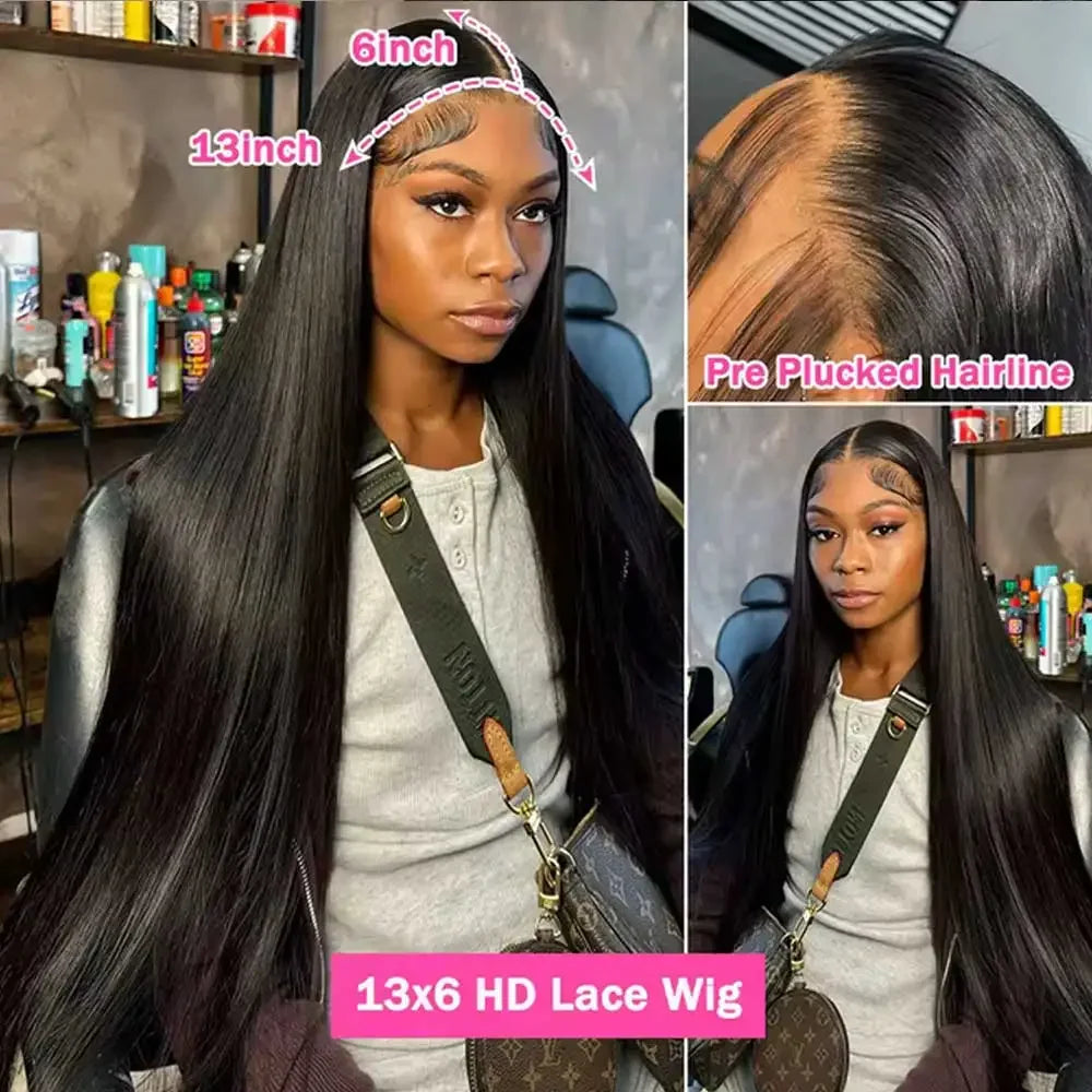Straight Lace Front Wigs Human Hair HdLace Frontal Wig Straight Human Hair Wig Glueless StrClosure Wig