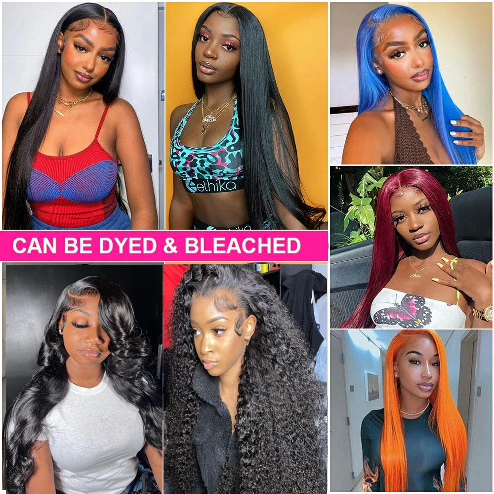 40 Inch 250 Density Straight Lace Front Wigs Human Hair 13x6 HD Lace 13x4 Transparent Frontal Wigs Pre Plucked For Black Women