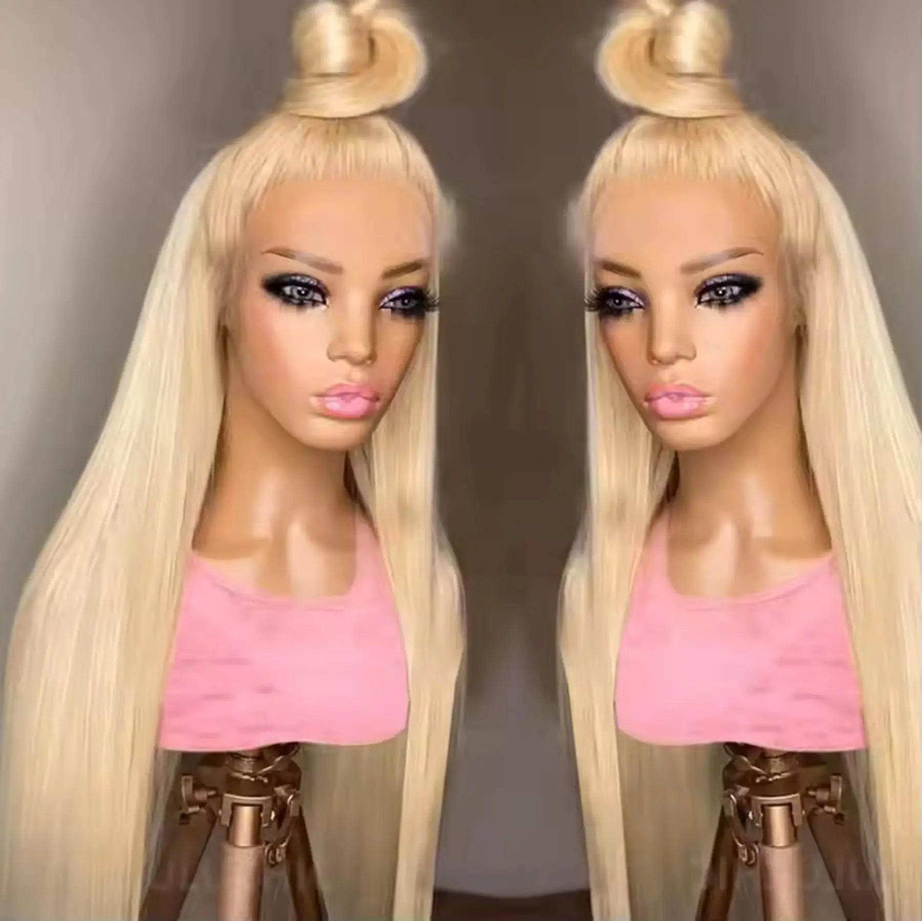 613 Honey Blonde Color 13X4X1 HD Full Lace Frontal Wigs For Black Women Preplpucked With Bleach Knots Wedding Daily Party Soft