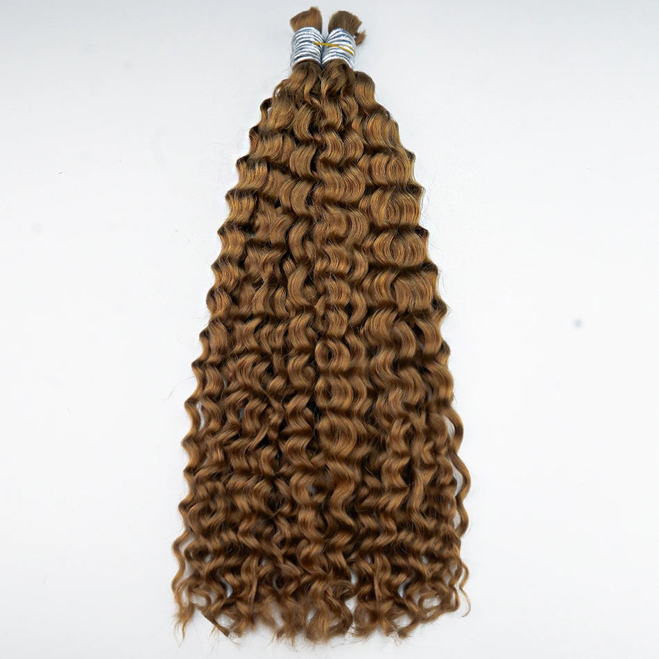 100% Real Virgin curly Human Hair Bulk Extension 613 Blonde Hair Bulk Weaving For Braiding Unprocessed No Weft Deep Wave Hair