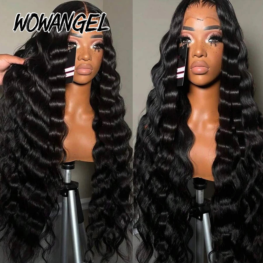 250% Loose Deep Wave Human Hair Wigs Pre Plucked 13x6 HD Full Frontal Wigs 100% Human Hair Curly Lace Front Wigs For Black Women