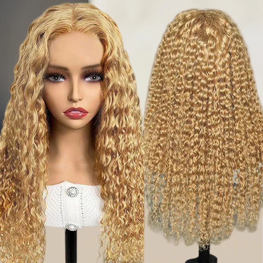 Deep Wave Wig, Middle Part, Machine-Woven Synthetic Hair, For Women