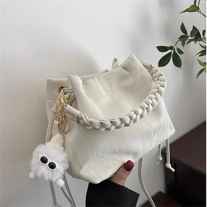 Women Tote Bags Sophisticated Medium Bucket Bag Pu Women'S Bucket Bag Stylish Crossbody Handbag For Short Travel Daily Commuting
