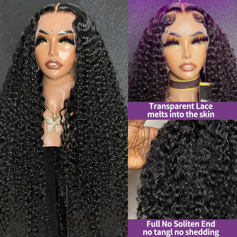 40 42 Inch Curly 13x6 Hd Lace Front Wigs Human Hair For Black Women Brazilian Hair 13x4 Deep Wave Lace Frontal Wig 360 Lace Wig