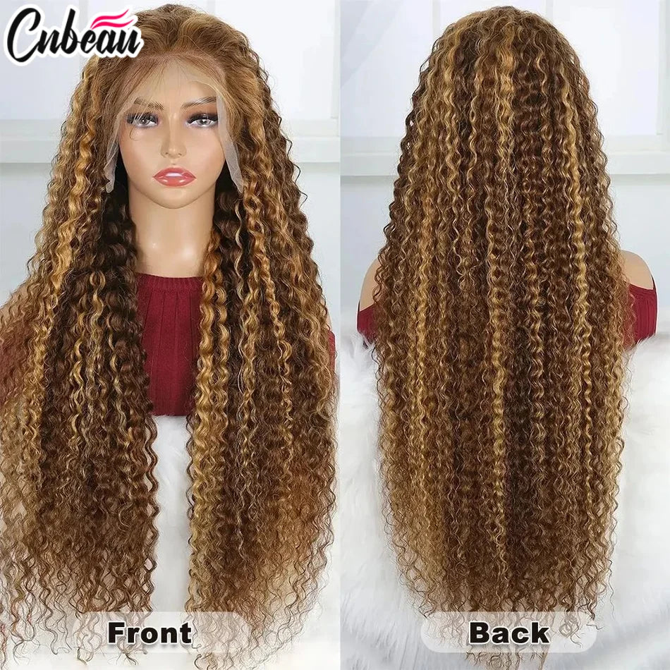 13x6/13X4 HD Lace Frontal Wig Honey Blonde Highlight Deep Wave Wigs Human Hair Wigs 13x4 Lace Frontal Human Hair Wigs For Women