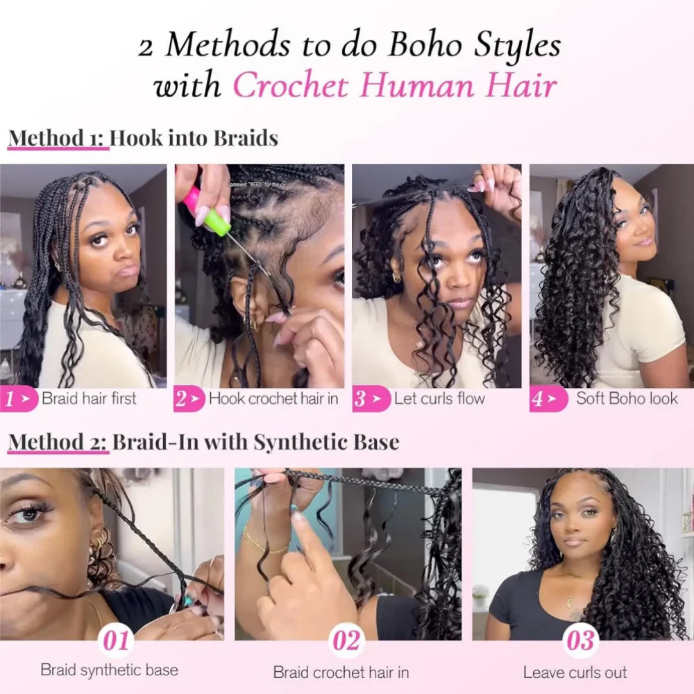 Deep Wave Feather Crochet Hair Deep Wave Human Hair Bundles Raw Hair 100% Human Hair Brazilian Hair Bundle Weaving Extensions