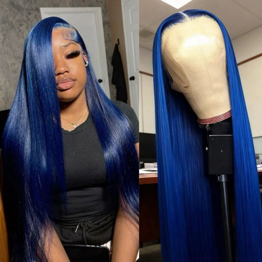 40 Inch Yellow Wigs Long Straight Lace Front Synthetic Wigs Pre Plucked Natural Hairline Glueless Wigs for Fashion Women Cosplay