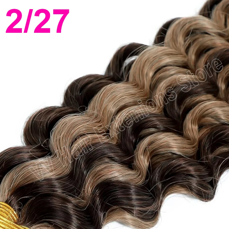 Deep Wave I Tip Hair Extensions 100%Human Hair Extensions Curly I Tip Double Drawn Bundles Microlink  Full Thick Ends Extensions