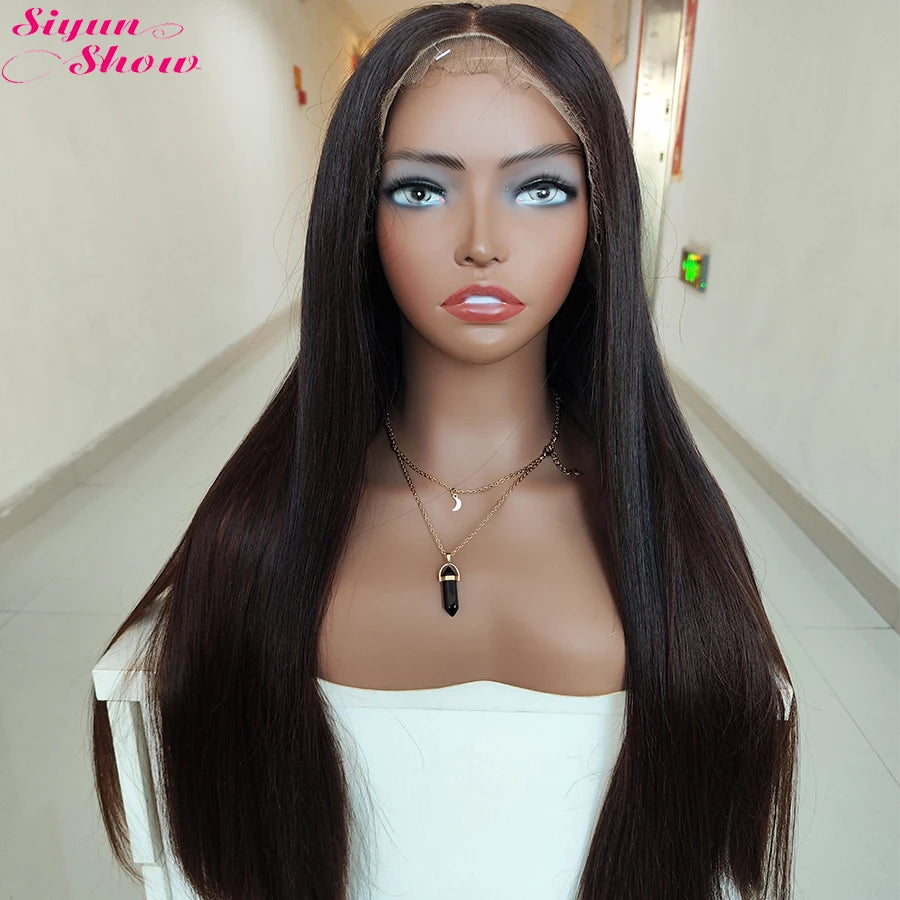 Raw Vietnamese HD Lace Wigs 13X4 Double Drawn Bone Straight Human Hair Lace Frontal Wig Pre Plucked Ombre Brown Lace Front Wig