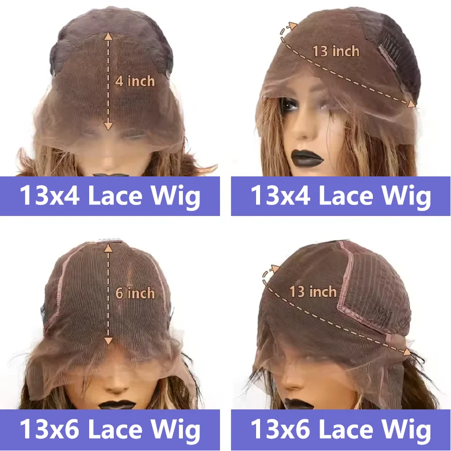 3B 3C Chocolate Brown Body Wave Wigs 200 Density Frontal Human Hair Wigs For Women