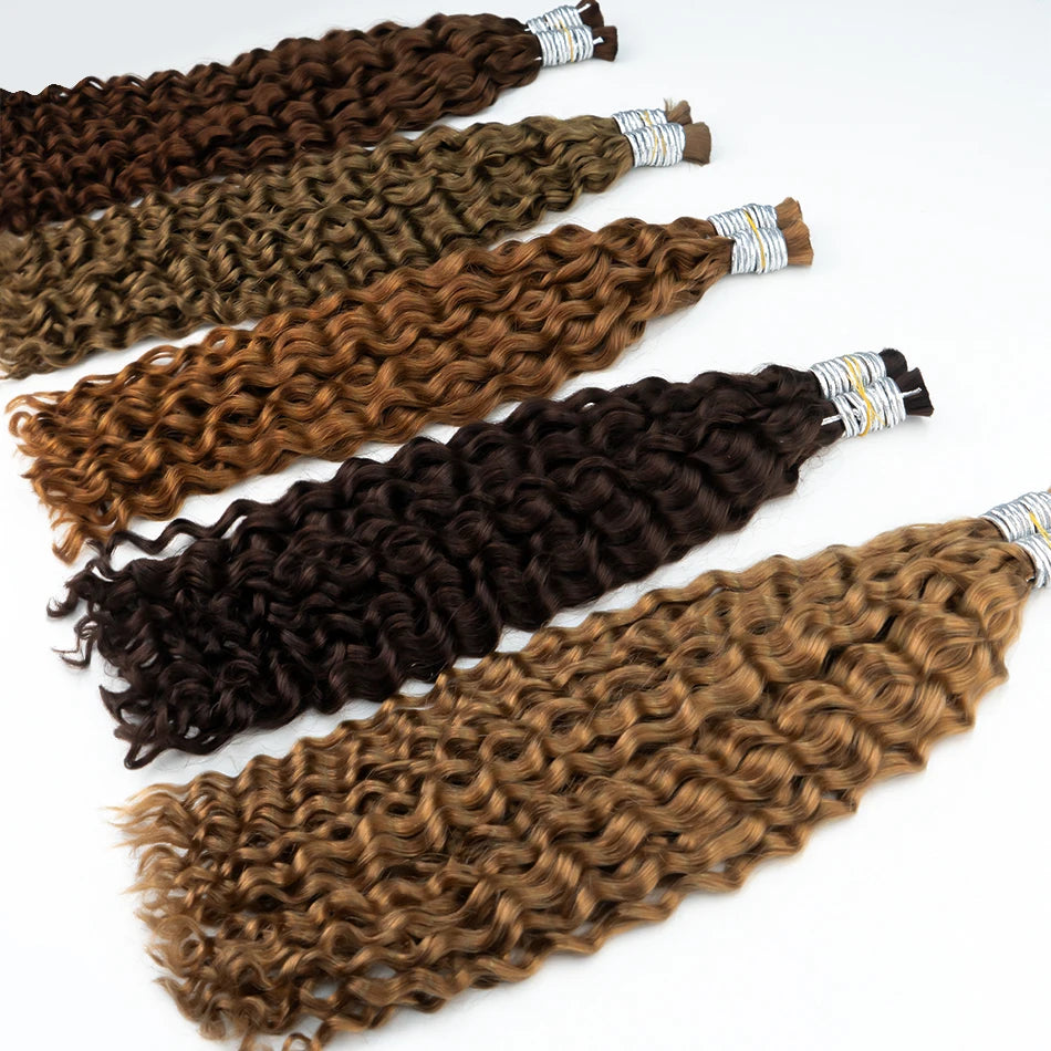 100% Real Virgin curly Human Hair Bulk Extension 613 Blonde Hair Bulk Weaving For Braiding Unprocessed No Weft Deep Wave Hair