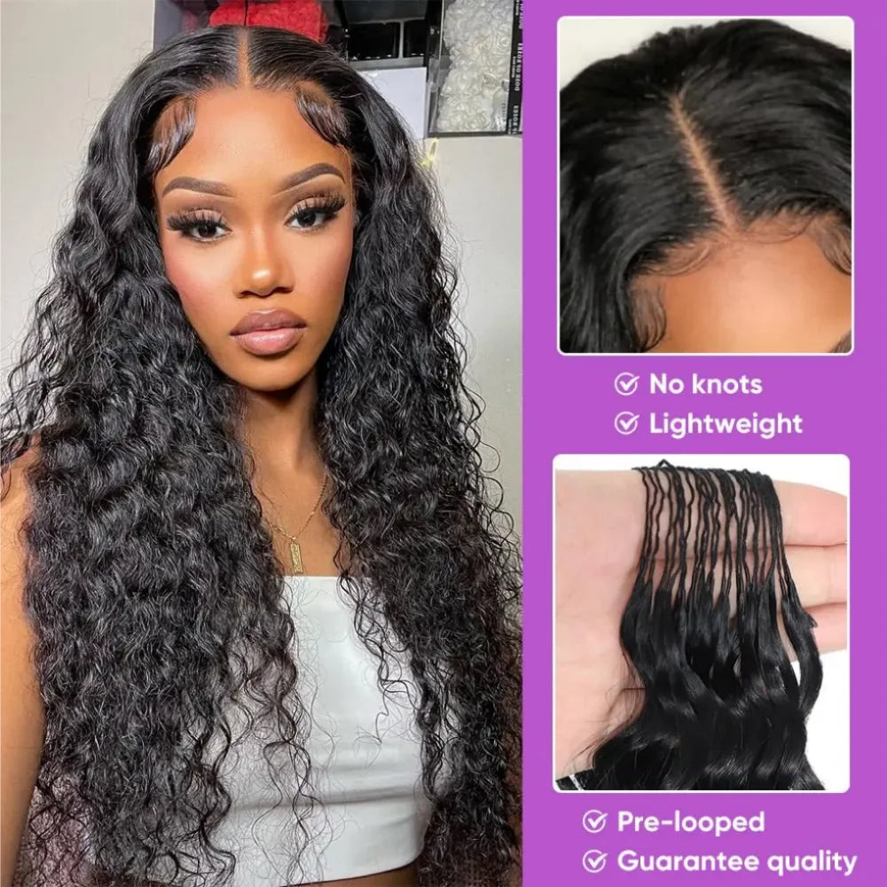 Deep Wave Feather Crochet Hair Deep Wave Human Hair Bundles Raw Hair 100% Human Hair Brazilian Hair Bundle Weaving Extensions