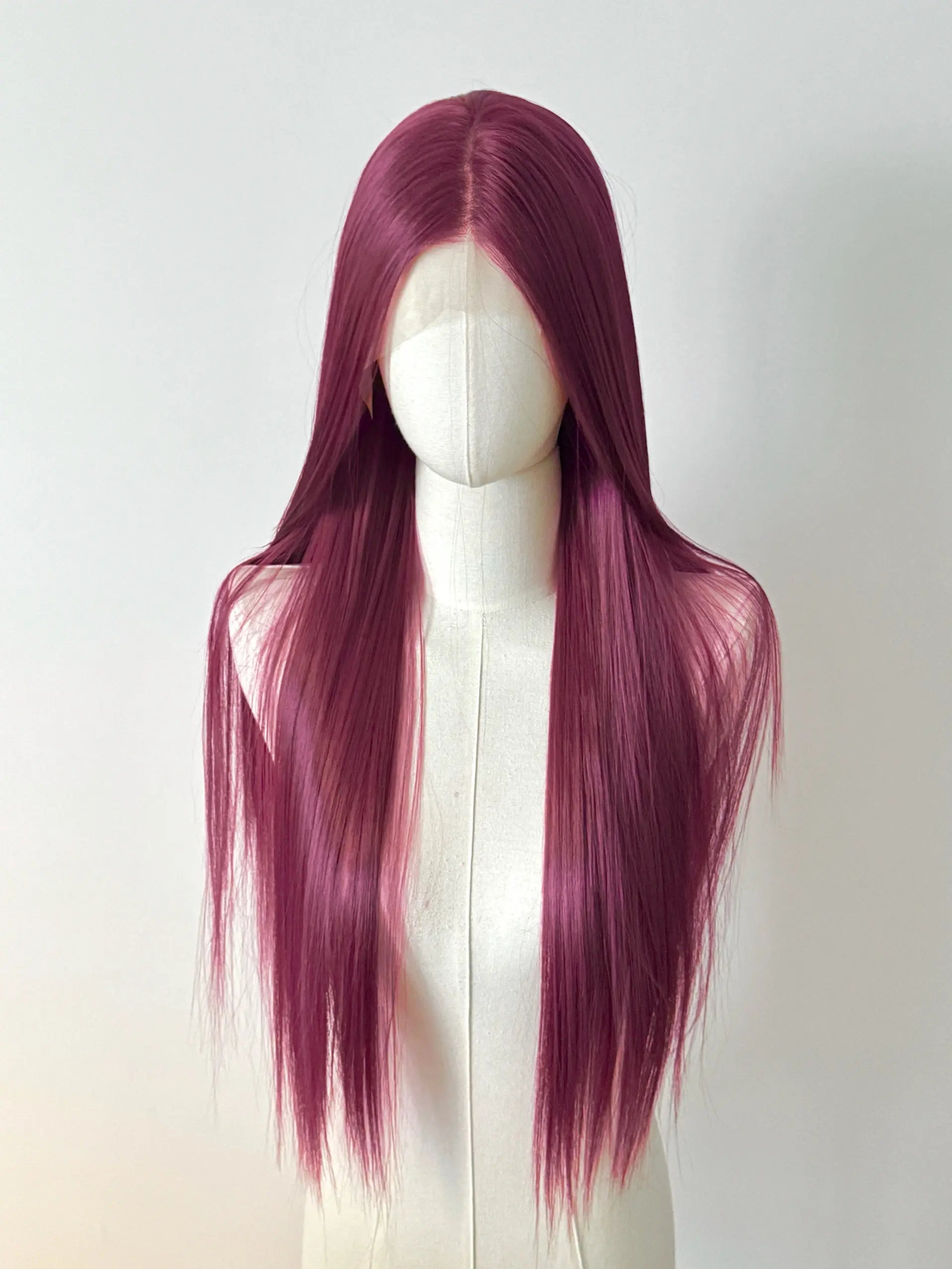 Lace Front Wig for Women Purple-red Cold Cocktail Red Wigs 13x4 HD Lace Frontal 26inch Straight Hair Ririn Matsuoka Cosplay