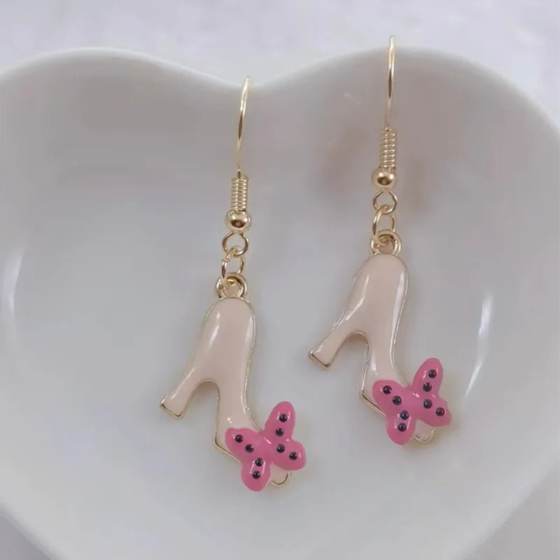 New Fashion Cute Enamel High Heels Women Earrings Wholesale High Quality