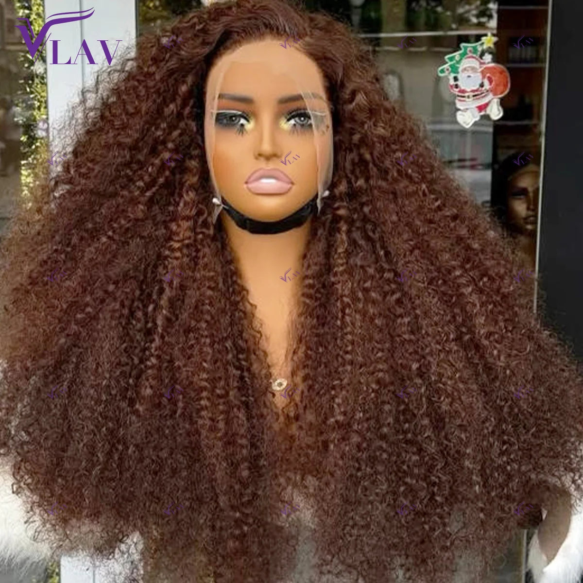 Wear And Go Brown Colored Kinky Curly Glueless Human Hair Wigs 13x6 HD Transparent Lace Frontal Wigs Preplucked Lace Front Wigs