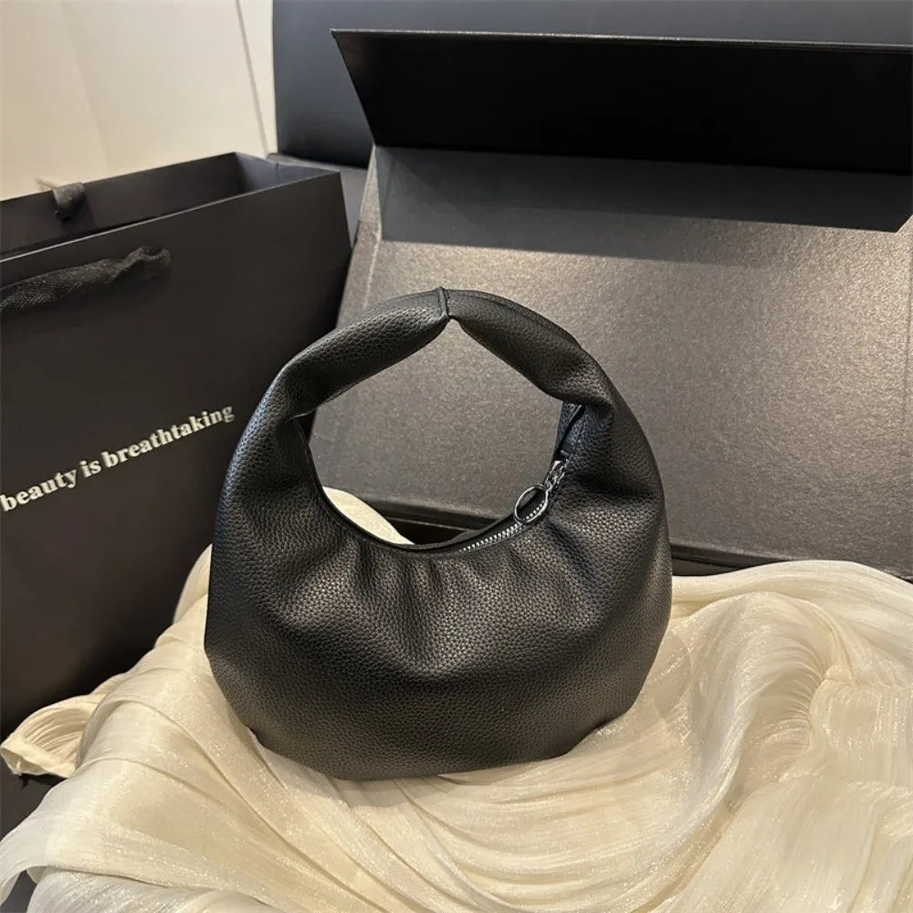 Fashion Solid Color Clutch Bags Pu Leather Small Tote Bag Commute Women Handbags Party