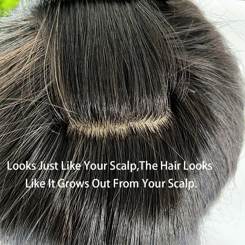 Customized Long Hair Wigs Toupee For Men Silk Base Male Hair Prosthesis Breathable Natural Human Hair Men's Wigs Systems Unit