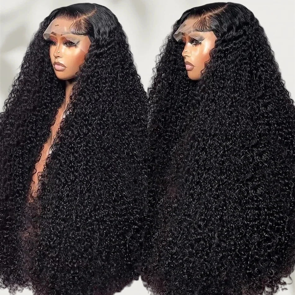 Deep Wave Wig, Middle Part, Machine-Woven Synthetic Hair, For Women