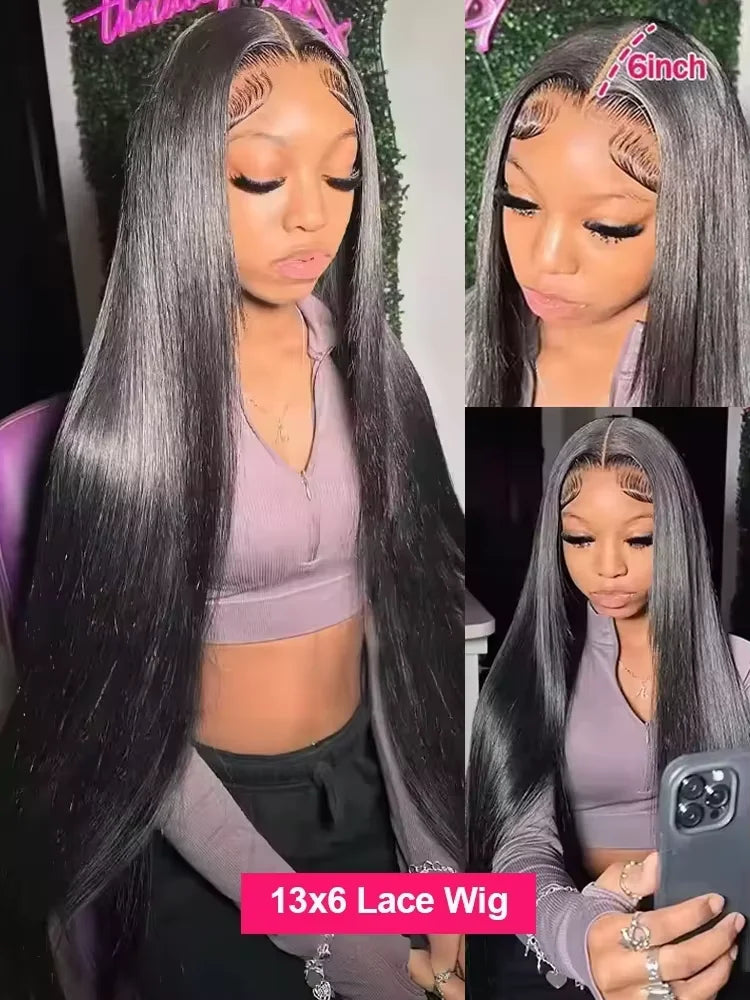 300 Density 40 Inch Bone Straight Human Hair Wigs Vietnamese Hair Wear Go Glueless Wig 13x4 13x6 Hd Transparent Lace Frontal Wig