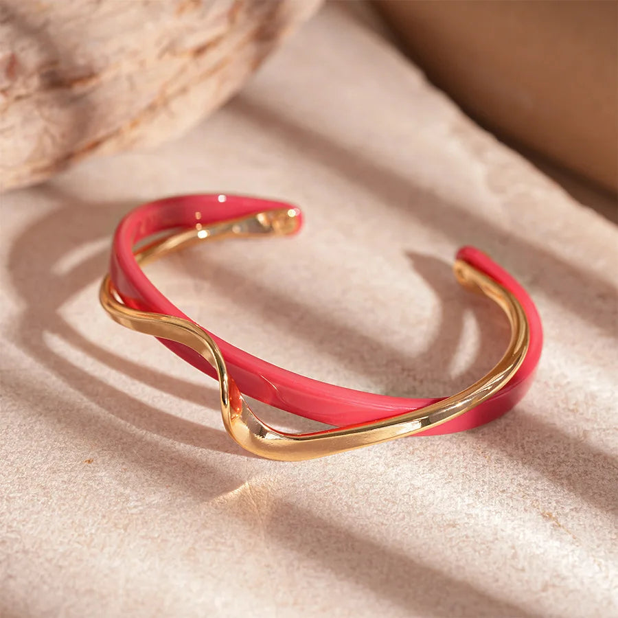 White Acrylic Bracelets Board Bend Metal Bangles Womens Hand Bracelets Geometric C- shaped Opening Bracelets Jewelry Gifts K