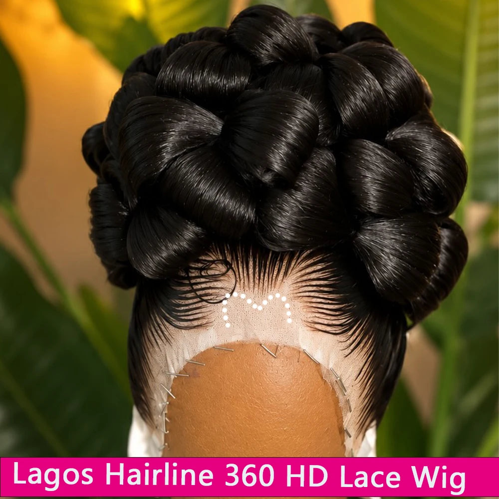 42 Inch Lagos Hairline 360 Full HD Lace Frontal Wigs 100% Human Hair Pre Plucked 400 Density 13x6 HD Lace Front Wear And Go Wigs