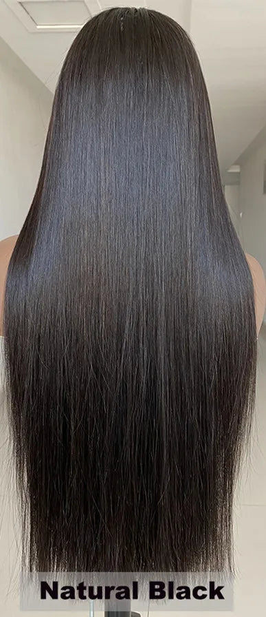 Raw Vietnamese HD Lace Wigs 13X4 Double Drawn Bone Straight Human Hair Lace Frontal Wig Pre Plucked Ombre Brown Lace Front Wig