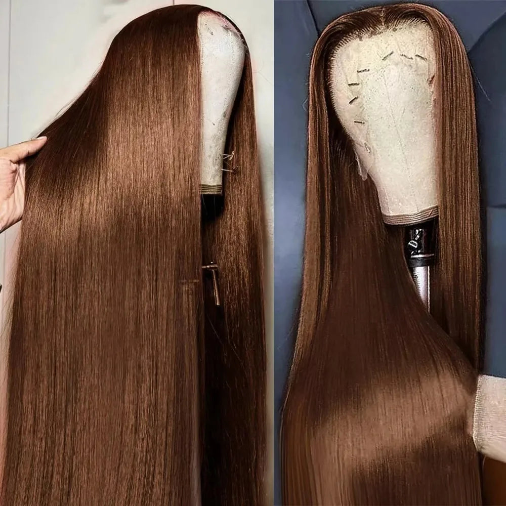 40 Inch Yellow Wigs Long Straight Lace Front Synthetic Wigs Pre Plucked Natural Hairline Glueless Wigs for Fashion Women Cosplay