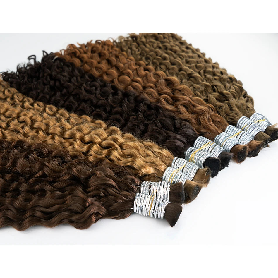 100% Real Virgin curly Human Hair Bulk Extension 613 Blonde Hair Bulk Weaving For Braiding Unprocessed No Weft Deep Wave Hair