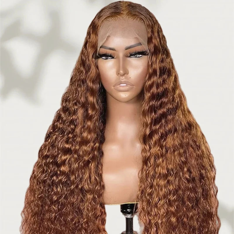 Deep Wave Wig, Middle Part, Machine-Woven Synthetic Hair, For Women