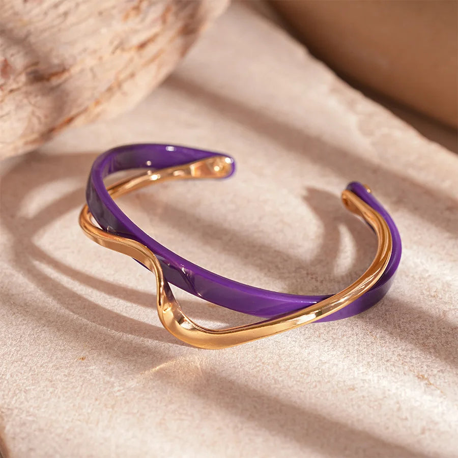 White Acrylic Bracelets Board Bend Metal Bangles Womens Hand Bracelets Geometric C- shaped Opening Bracelets Jewelry Gifts K