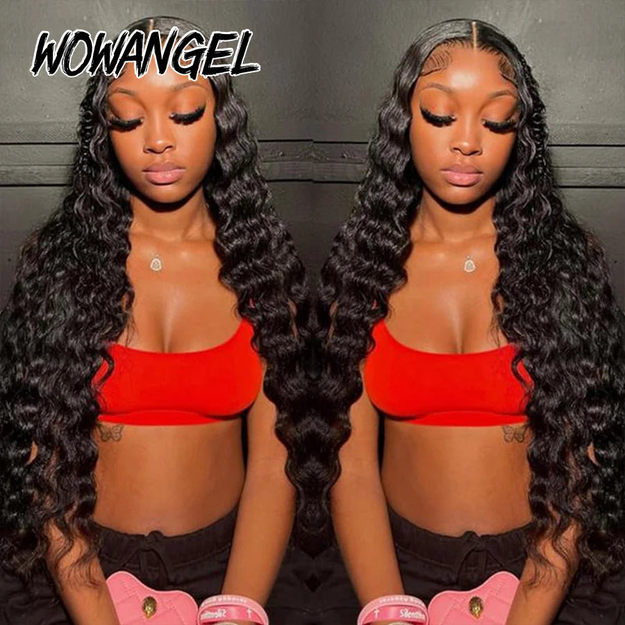 250% Loose Deep Wave Human Hair Wigs Pre Plucked 13x6 HD Full Frontal Wigs 100% Human Hair Curly Lace Front Wigs For Black Women