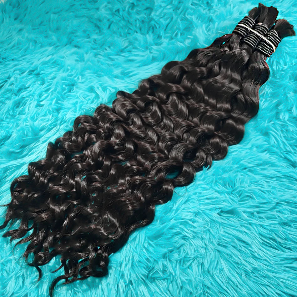 100% Real Virgin curly Human Hair Bulk Extension 613 Blonde Hair Bulk Weaving For Braiding Unprocessed No Weft Deep Wave Hair