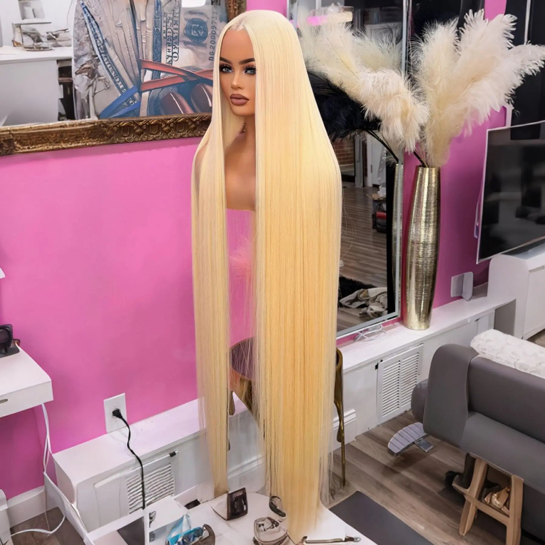 613 Honey Blonde Color 13X4X1 HD Full Lace Frontal Wigs For Black Women Preplpucked With Bleach Knots Wedding Daily Party Soft