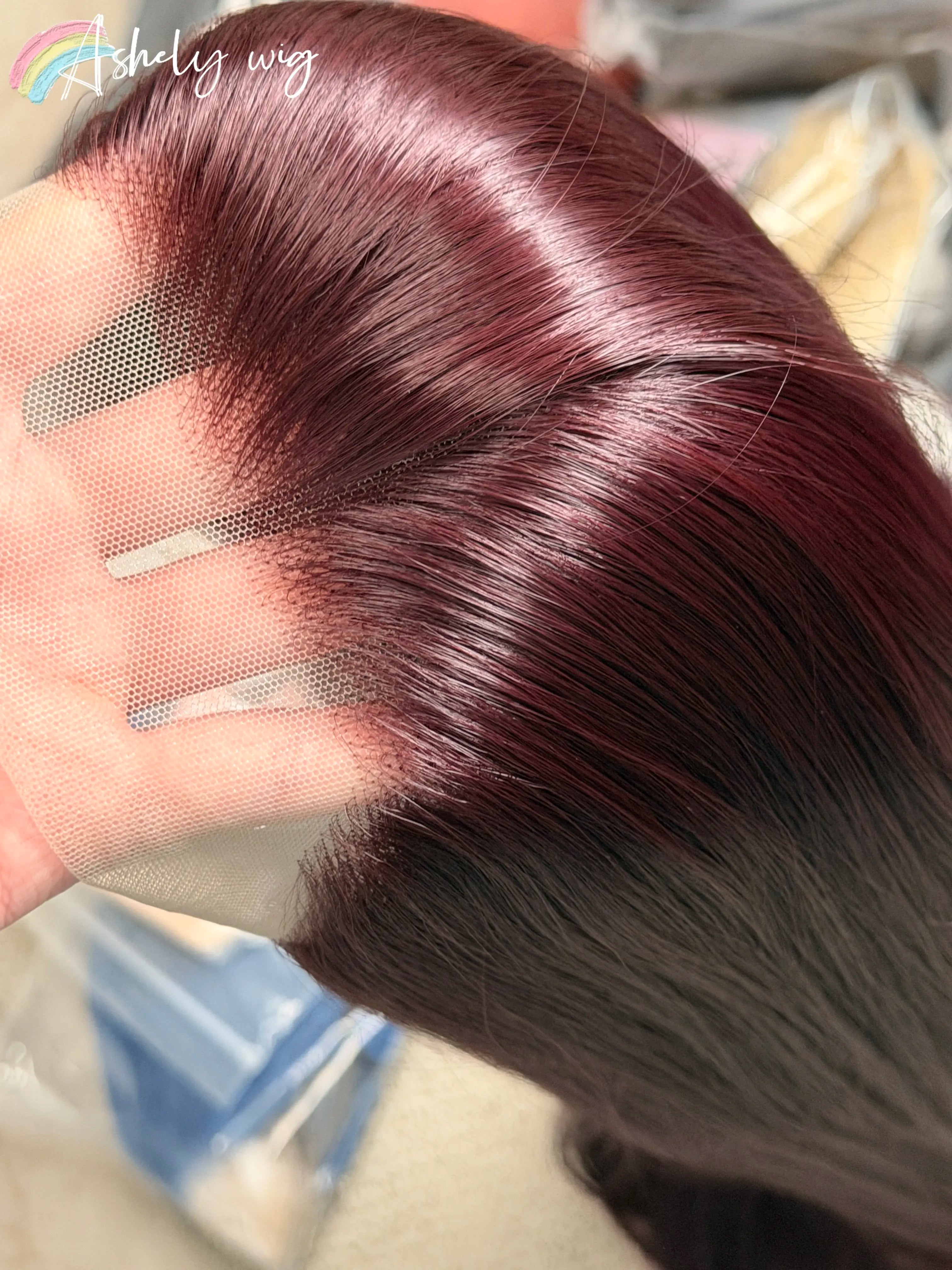 13*4 Lace Front Wig Female 26inch Long Straight Glueless Wig Bordeaux Red Black Red Wigs for Women Synthetic Lace Wigs cosplay