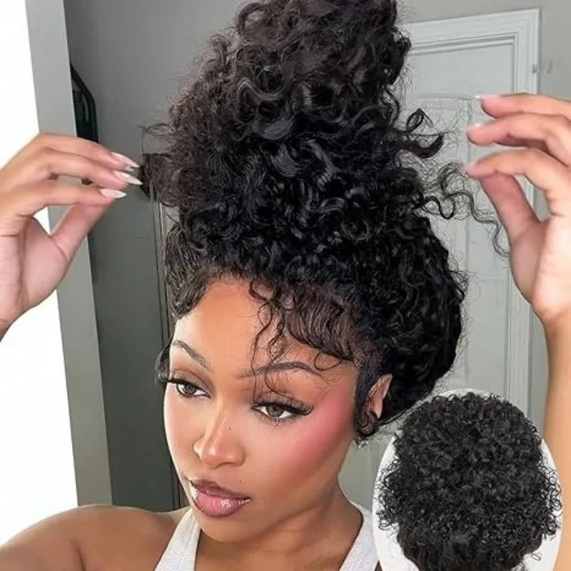 360 Full Lace Wig Invisible Drawstring Deep Wave Frontal Wig Curly Human Hair Wigs Brazilian 13X4 Hd Lace Wig 220 Density 30Inch