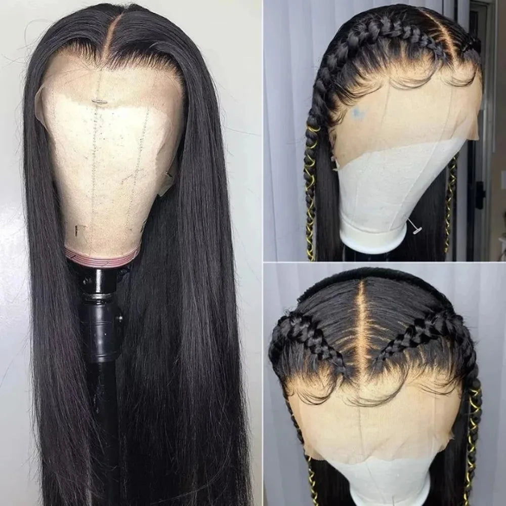 40 Inch Yellow Wigs Long Straight Lace Front Synthetic Wigs Pre Plucked Natural Hairline Glueless Wigs for Fashion Women Cosplay