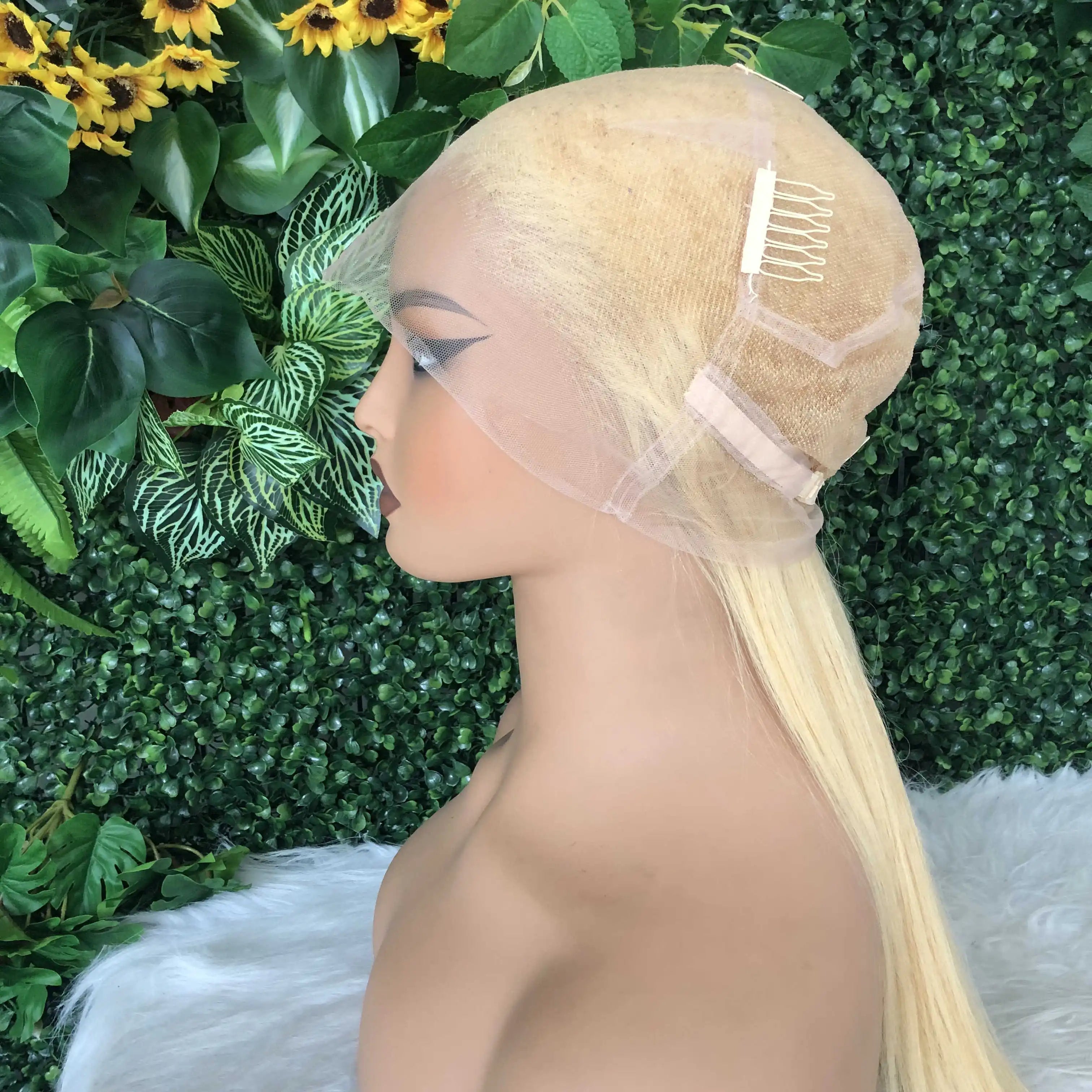 Full Lace 16-28  Human Hair Wigs Bone Straight #613 Honey Blonde Hd 360 Full Lace Frontal Human Hair Wigs Brazilian 13x4 Wig
