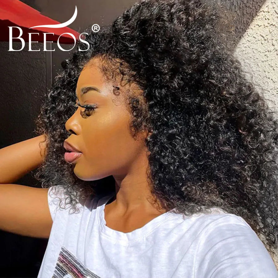 250% Curly Baby Hair Wigs Kinky Curly 13x6 HD Lace Frontal Wig Human Hair Wigs For Women Pre Plucked Water Wave Brazilian Remy
