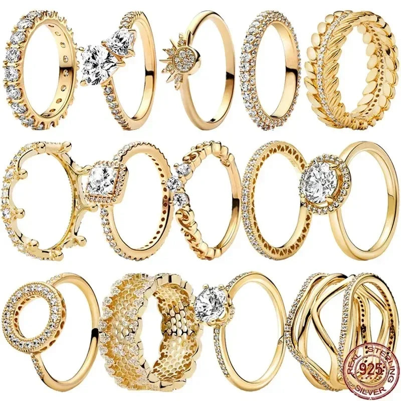 925 Women's Silver Ring Crown Charm Jewelry Fashion Festival Gift