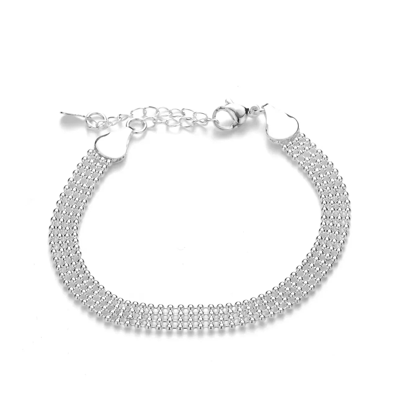charms 925 sterling Silver Bracelets beads chain for Women men Wedding Lady Pretty Jewelry Fashion Nice Chain 20cm 8inch
