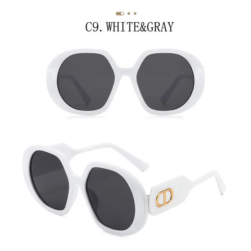 Vintage Women Sunglasses Fashion Classic Oversize Round Frame Sunglass