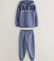 Boy Baker by Ted Baker Blue Oversized Graphic Hoodie and Joggers Set